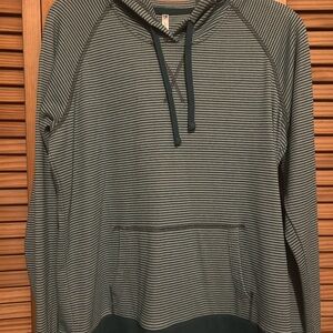 Kuhl Charcoal and Dark Green Striped Hoodie